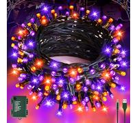 cshare Halloween Decoration Guirlandes Lumineuses, 6M 60LED Orange-Violet Guirlandes Lumineuses USB/Batterie avec Minuterie Étanche, Decoration pour Halloween, Extérieur, Intérieur Automne - Fil Vert