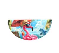 CSIVKEJ Drapeau à suspendre en demi-rond avec imprimé flamant rose