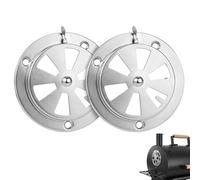 csncis Lot de 2 grilles d'aération rondes en acier inoxydable - Verrouillables - 95 mm - Pour four à gaz, barbecue, poulailler