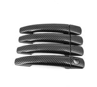 CSSPDM Poignées De Porte Voiture En Fiber Carbone Chromé Couverture Style Autocollants Accessoires Auto Pour Peugeot 3008 MK1 2008-2016 Cadre(1)