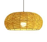 CSSYKV Lustre De Plafond Bohème En Rotin, 50 Cm (19,7 Po), Plafonnier Encastré, 1 Lumière, Douille E26, Pour Salon, Éclairage D'ambiance Japonais Pour Chambre À Coucher, Salle De Thé Zen, Escaliers