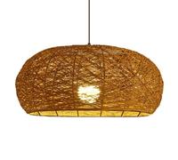 CSSYKV Lustre De Plafond Bohème En Rotin, 50 Cm (19,7 Po), Plafonnier Encastré, 1 Lumière, Douille E26, Pour Salon, Éclairage D'ambiance Japonais Pour Chambre À Coucher, Salle De Thé Zen, Escaliers