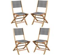 Cstore Lot de 4 chaises de jardin - Gris