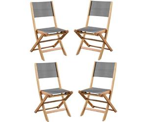 Cstore Lot de 4 chaises de jardin - Gris