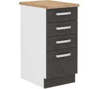 Cstore Meuble bas cuisine 4 tiroirs - Gris