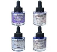CSY art gallery Ensemble de bouteilles d'encre acrylique liquide nacré - Encres de calligraphie permanentes brillantes violettes - Peinture métallique à haute brillance pour loisirs créatifs, art en