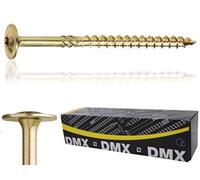 CT Lot de 50 vis à tête plate Torx TX avec tête plate Jaune galvanisé 8 x 140 mm