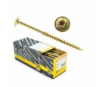 CT Lot de 50 vis à tête plate Torx TX avec tête plate Jaune galvanisé 8 x 280 mm