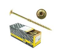 CT Lot de 50 vis à tête plate Torx TX Jaune galvanisé 8 x 120 mm