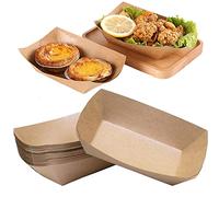 CTForest Lot de 50 bols en carton kraft - Pour frites, collations, macarons et autres aliments (12,5 cm)