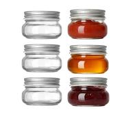 CTForest Lot de 6 Mini Pot Confiture 150ml, Mason Jar avec Couvercle, bocaux Mason Jar en verre, pour Miel, Yaourt, Conserves