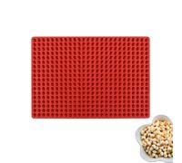 CTForest Tapis de Cuisson en Silicone à 468 Trous, Moule à Biscuits pour Chien, Tapis de Cuisson en Silicone Mini Dome, Adapté à la Cuisson de Collations pour Chiens et Chats (Rouge)