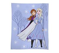 CTI Disney Frozen 2 Sisters Grand Plaid Polaire Enfant Extra Doux 125x150 cm | 100% Polyester | Oeko-TEX | Imprimé Fille Reine des Neiges Anna Elsa | Bleu