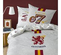 CTI Harry Potter Parure de lit Housse de Couette 140c200 cm + Taie d'oreiller 63x63 cm 100% Coton Team G Gris