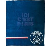 CTI PSG Plaid Cuddle imprimé 125x150 cm Paris-Saint-Germain Premium | Oeko-TEX | Bleu