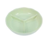 CTIRCHIU Assiette en Céramique à 3 Compartiments pour Contrôle des Portions, Design Rond, sans Mélange des Saveurs, pour Repas en Famille L'école Réutilisable