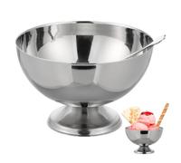 CTIRCHIU Bol à Glace Bol Multifonction Coupe à Dessert en Acier Inoxydable Argenté Simple et Généreuse, pour Familles et Hôtels pour Glace et Salade
