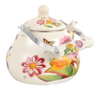 CTIRCHIU Bouilloire Céramique Vintage 2,5l Anse Anti-brûlure, Conduction Thermique, Théière Décorative pour Pique-niques ou Bureau