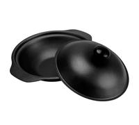 CTIRCHIU Cocotte en Fer avec Poignées Doubles pour Ragoût et Soupe, Marmite Cuisine Couvercle, Casserole pour Accessoires de Cuisine et Cuisson Poulet Braisé et Riz