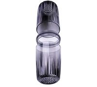 CTIRCHIU Gobelet de Voyage en Plastique Translucide Étanchéité et Grosse Capacité, Porte-brosse à Dents Rond Créatif pour Déplacements Professionnels Réutilisable