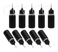 CTIRCHIU Lot de 20 Flacons Souples Applicateurs de Colle Noire 10ml Réutilisables en Plastique Aiguille en Acier Inoxydable pour Distribution Précise de Liquide