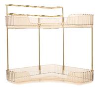 CTIRCHIU Organisateur Support Étage de Bain Double ou Comptoir de Salle en Métal Pet Robuste Capacité Élevée Ranger et Cosmétiques et Brosses à Bureau Lavabo