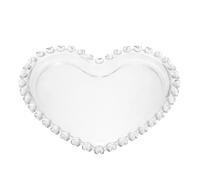 CTIRCHIU Plateau De Service En Forme De Cœur Verre 6.89X5.91X0.79 Pouces Pour Collations Et Fruits Assiettes En Verre Pour Usage Domestique