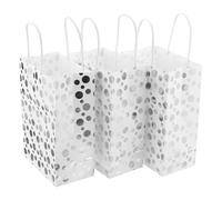 CTIRCHIU Sachets en Papier Kraft Argenté Réutilisables et Poignées Lot de 10 pour Présents, Snacks et Petits Objets