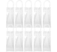 CTIRCHIU Sacoche Transparente en Pvc avec Poignée, Lot de 10 Pièces Pratique pour Ambiance Estivale, pour Cadeau Bouteille de Vin et Emballage Élégant