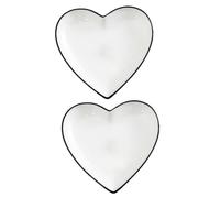 CTIRCHIU Set de 2 Bols en Céramique Blanc Forme de Cœur pour Dessert et Fruits, Vaisselle Créative et Simple pour Restaurants et Épiceries