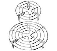 CTIRCHIU Support à Vapeur en Acier Inoxydable 2 Pièces pour Cuiseur à Œufs, Grille Résistante la Chaleur Design Multi-trous, Accessoire Cuisine Maison Camping