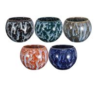 CTIRCHIU Tasse à Thé Traditionnelle en Céramique - Coffret de 5 Petites Tasses avec Émail Jianzan - Pour Cérémonie du Thé et Usage Domestique