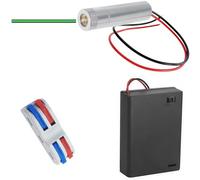 CTRICALVER 1 pcs 520nm 3-5V Module de Diode Laser, Distance Focale Réglable, avec Lentille en Piastique + 1pcs AA Batterie Boite + 1pcs Bornier (Forme de la source lumineuse: ligne)