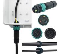 CTRICALVER Connecteur Electrique Etanche IP68, 3 Fils Connecteur étanche extérieur, Connecteur de prise étanche de type panneau, connecteur electrique etanche pour Câble Ø 5 à 12 mm