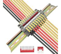 CTRICALVER Kit de Bornier de Rail DIN Connecteur Électrique avec Bande de Repérage Numérique et Bande de Connexion Jaune 10pcs