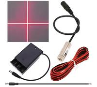 CTRICALVER Kit module laser à foyer ajustable, (Forme source lumière : Croix rouge) Kit d'alimentation + Diode module laser industriel 650 nm, 3-5V, Branchement DC 2,1 mm