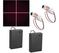 CTRICALVER Lot de 2 croix avec module laser focalisable 650 nm, mise au point laser diode, régulateur rouge 3-5 V, lentille plastique + 2 supports batterie AA