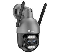Ctronics 10X Zoom Hybride 4K Caméra Surveillance Extérieure, Double Objectif, Métal IP Camera 2.4/5GHz WiFi, Suivi Auto/Détection Hum/Véh/ANI, 256GB TF/Cloud, Vision Nocturne Color, IP66 (Gris)