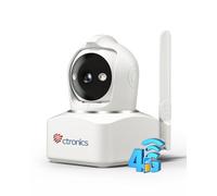 Ctronics 2.5K 4G Caméra Surveillance Intérieure avec Carte SIM, 4MP QHD, 360° PTZ, Accès à Distance PC et Appli, 8 Positions, Suivi Auto, Vision Nocturne Couleur, Audio Bidirectionnel, FTP/Cloud