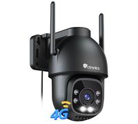 Ctronics 2.5K 4G LTE Caméra Surveillance Extérieure avec Carte SIM, 4MP Caméra WiFi avec Suivi Automatique, Vision Nocturne Couleur 30m, Cloud/FTP/NVR, 8 Préréglages, Montage Mur/Plafond, IP66