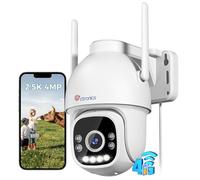 Ctronics 2.5K 4MP 3G/4G LTE Caméra de Surveillance Extérieure avec Carte Sim, PTZ IP Caméra Détection Humaine, Suivi Automatique, Vision Nocturne Couleur 30M, Audio Bidirectionnel, IP66 (Blanc)