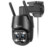 Ctronics 2.5K 4MP 6X Zoom Hybride Caméra Surveillance WiFi Exterieure, 2,4/5GHz WiFi IP Caméra avec Suivi-Auto-Zoom Double Objectif Détection Humaine Vision Nocturne Couleur Audio Bidirectionnel PC