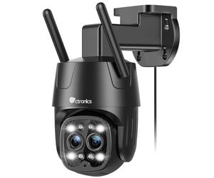 Ctronics 2.5K 4MP 6X Zoom Hybride Caméra Surveillance WiFi Exterieure, 2,4/5GHz WiFi IP Caméra avec Suivi-Auto-Zoom Double Objectif Détection Humaine Vision Nocturne Couleur Audio Bidirectionnel PC