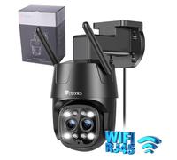 Ctronics 2.5K 4MP Caméra de Surveillance WiFi 2,4/5GHz, Double Objectif, Détection Humaine et Suivi Auto, 6X Zoom Hybride