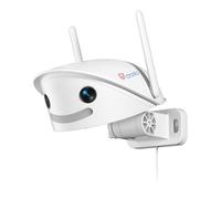 Ctronics 2.5K 4MP Caméra Surveillance WiFi Extérieure avec Angle de 180°, 2.4/5 GHz WiFi Double Objectif IP Camera, Détection Humaine/Vehicule/Animal, Vision Nocturne en Couleur, Cloud & TF, IP66