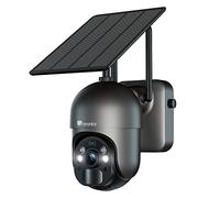 Ctronics 2.5K 4MP Caméra Surveillance WiFi Solaire Extérieur, PTZ Caméra Surveillance sans Fil sur Batterie 2560x1440P Vision Nocturne Couleur PIR Détection Humaine Audio Bidirectionnel IP66