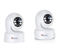Ctronics 2.5K 4MP PTZ Caméra Surveillance Intérieur WiFi 2,4/5Ghz Lot de 2, Détection Humaine Suivi Auto Vision Nocturne Couleur Audio Bidirectionnel G