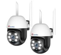 Ctronics 2PCS Caméra Surveillance WiFi Exterieure, 1080P PTZ Caméra IP WiFi avec Suivi Auto Détection Humaine 350°90° Vision Nocturne Couleur 20M Audio Bidirectionnel IP66 Étanche(1 Pouce)