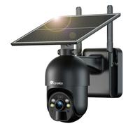 Ctronics 3G/4G LTE Caméra Solaire, Camera Carte Sim sans Fil 4g【2,5K HD, PTZ, IP66】 Audio Bidirectionnel, 355°/90° Détection Humaine PIR, Caméra Solaire Compatible avec Téléphone/Tablette/Ordinateur