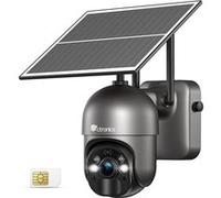 Ctronics 4G LTE Caméra de Surveillance 2K 3MP，Détection AI PIR, Alarme Sonore et Luminueuse，Batterie 10400 mAh & Panneau Solaire 6W